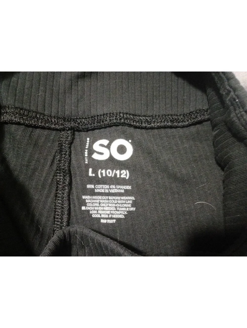 SO Girls 2-Pack Ribbed Biker Shorts Black & Heather Gray Stretch Size L (10/12)